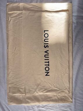 Louis Vuitton Cream Dust Bag with Black Logo